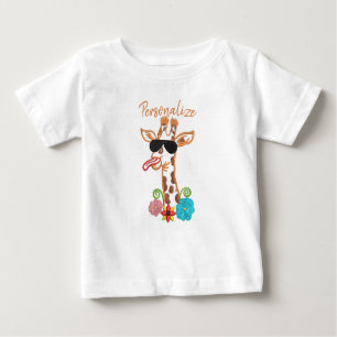 Alberne Giraffe Sonnenbrille Funny Face Sarcastic Baby T-shirt