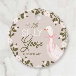 Alberne Goose Pink Bow Girl Babydusche Tags Geschenkanhänger