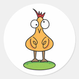 Alberne Hühneraufkleber - Fun Farm Animal Runder Aufkleber