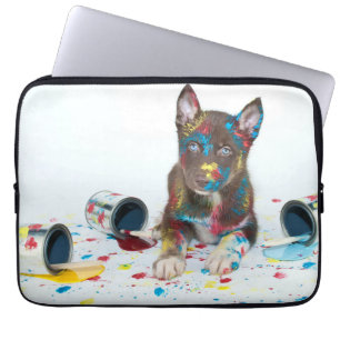 Alberne Husky-Welpe got in Paint-Ester Laptopschutzhülle