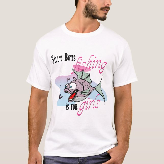 Alberne Jungen Fischen ist für Mädchen, die TShirt (Vorderseite)