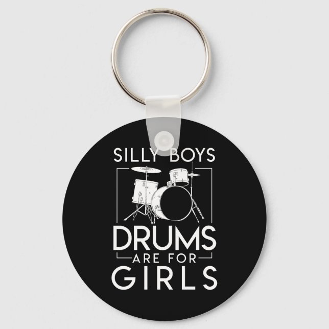 Alberne Jungs Trommeln sind Girls Drummer Girls Schlüsselanhänger (Vorderseite)