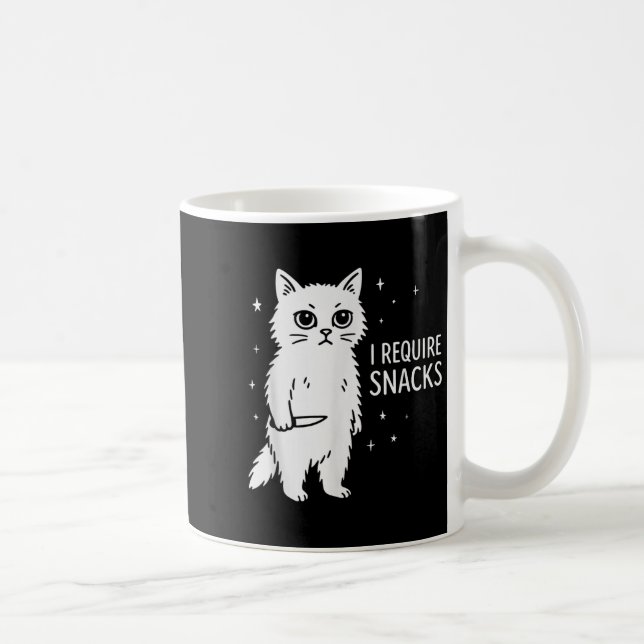Alberne Katze Ich brauche Snacks Kaffeetasse (Rechts)