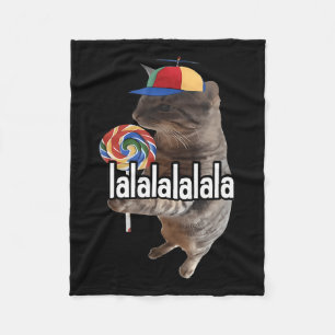 Alberne Katze mit Lollipop Meme Fleecedecke