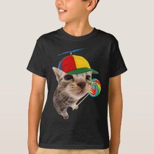 Alberne Katze mit Lollipop Meme T-Shirt