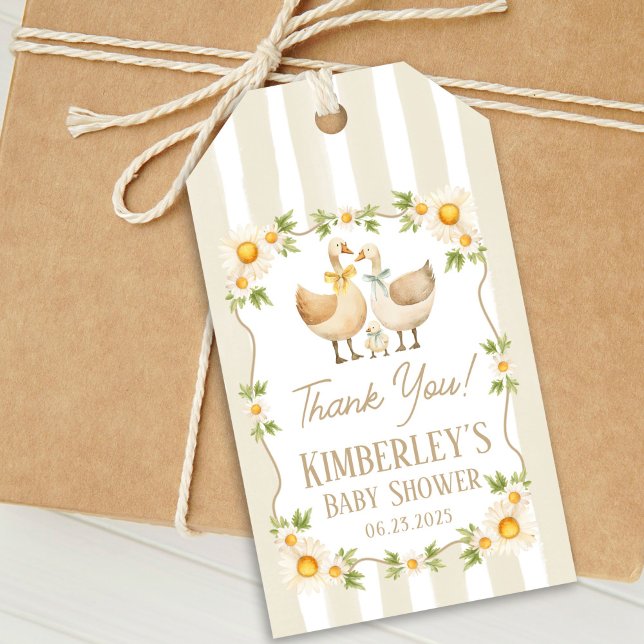 Alberne Kleine Gänse Gelbe Daisy Babydusche Geschenkanhänger (Von Creator hochgeladen)