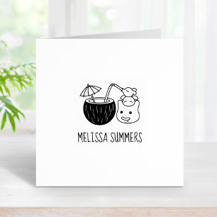 Alberne Kreaturen Coconut Drink Individuelle Name  Gummistempel