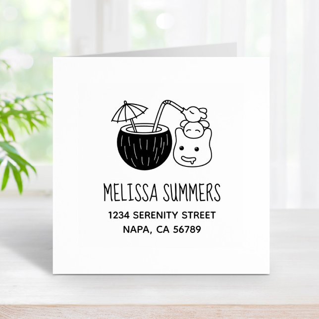 Alberne Kreaturen mit Coconut Drink-Adresse Gummistempel (Von Creator hochgeladen)