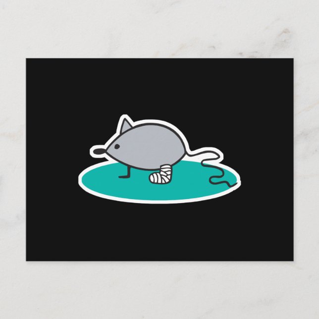 alberne Maus mit gebrochenem Bein Postkarte (Vorderseite)