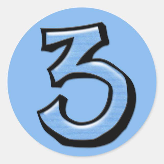 Alberne Nummer 3 blaue Aufkleber (Vorderseite)