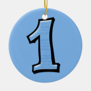 Alberne Nummer 3 Blauer Ornament