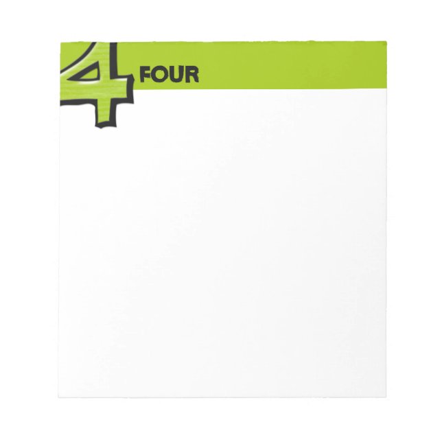 Alberne Nummer 4, grün Notizblock (Vorderseite)