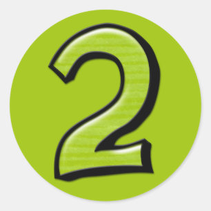 Alberne Nummern 2 grüne Aufkleber