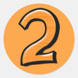 Alberne orangefarbene Aufkleber Nummer 2