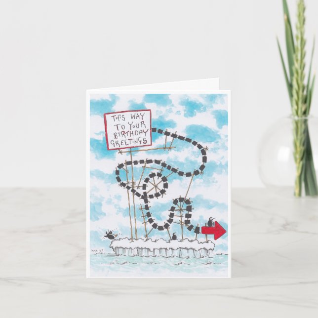 Alberne Pinguin-Geburtstagskarte Karte (Vorderseite)