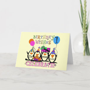 Alberne Pinguine 1. Geburtstagsgeschenke und Gesch Karte