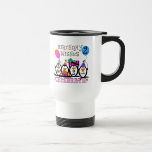 Alberne Pinguine 2. Geburtstag T - Shirt und Gesch Reisebecher