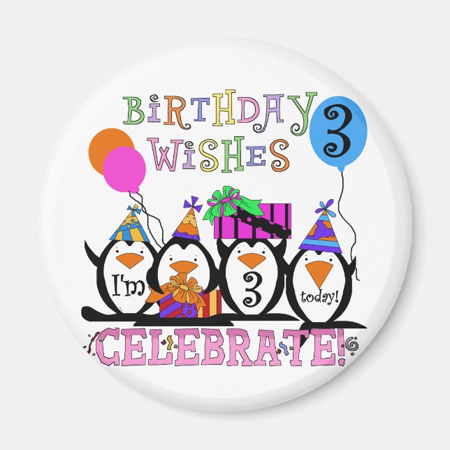 Alberne Pinguine 3rd Birthday Tshirts and Gifts Magnet (Vorne)