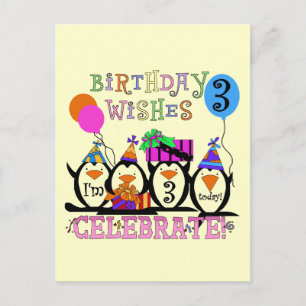Alberne Pinguine 3rd Birthday Tshirts and Gifts Postkarte