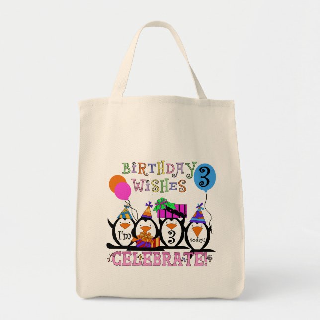 Alberne Pinguine 3rd Birthday Tshirts and Gifts Tragetasche (Vorne)