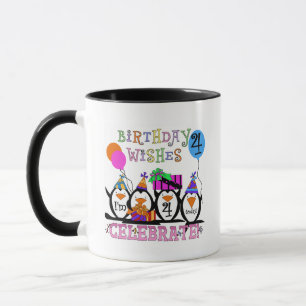 Alberne Pinguine 4. Geburtstag T - Shirt und Gesch Tasse