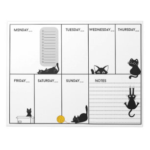 Alberne schwarze Katze A4 Notizblock