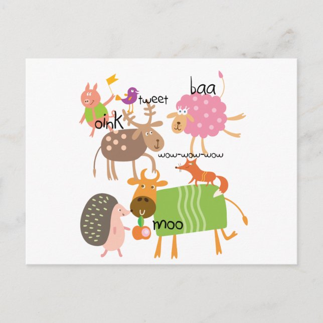 Alberne Tiere Postkarte (Vorderseite)