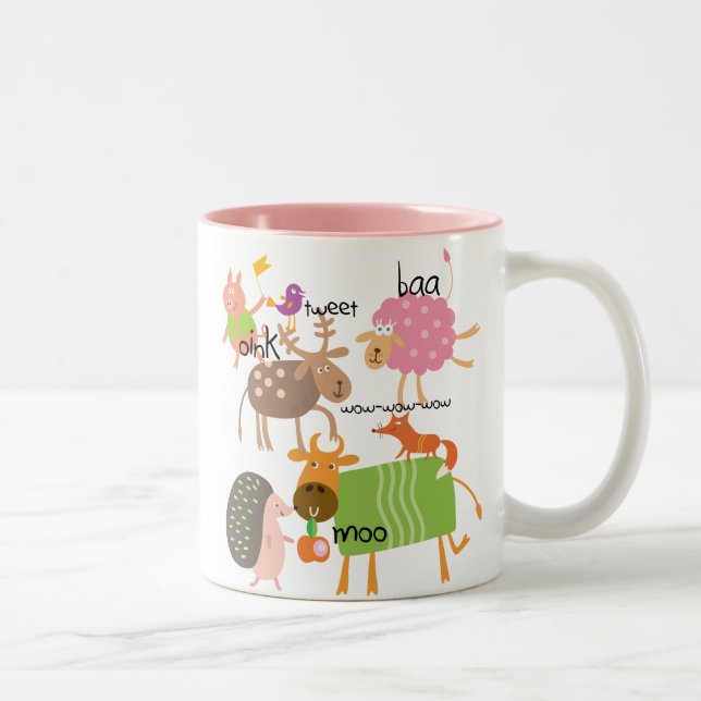 Alberne Tiere Zweifarbige Tasse (Rechts)