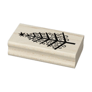 Alberne Weihnachtsbaum-Briefmarke aus Holz Gummistempel