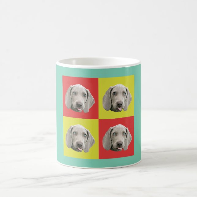 Alberne Weimaraner Pop-Kunst Kaffeetasse (Mittel)