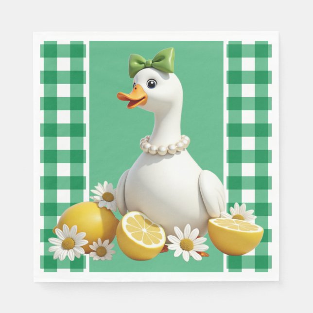 Alberne weiße Gans Serviette (Vorderseite)