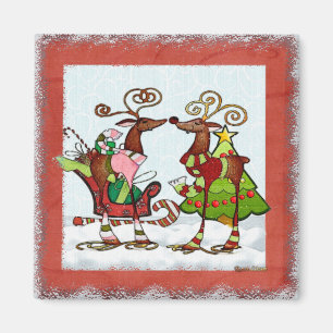 Alberne Whimsey Christmas Mooks Magnet
