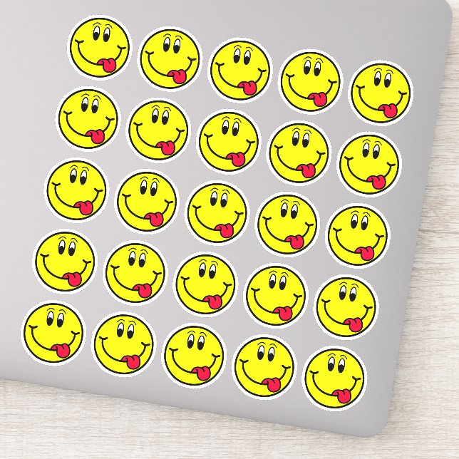 Alberne Zunge heraus Lächeln Gesicht Emoji Sticker (Detail)