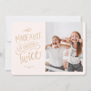 Albernen Kinder Weihnachtsfotokarte aus einer List Einladung