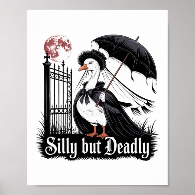 Alberner, aber tödlich gotischer GänseHalloween-Ho Poster (Vorne)