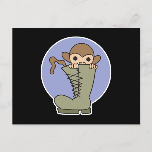 alberner Affe im Stiefel Postkarte (Vorderseite)