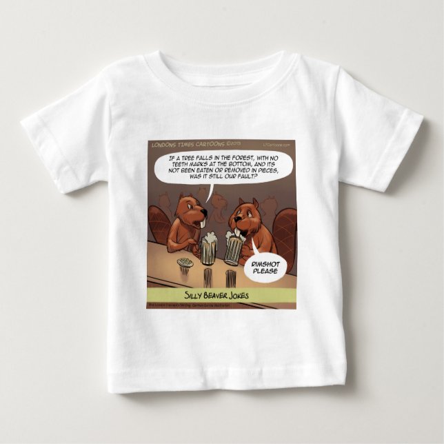 Alberner Biber Jokes Funny Cartoon Baby T-shirt (Vorderseite)
