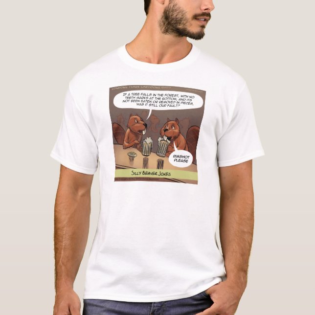 Alberner Biber Jokes Funny Cartoon T-Shirt (Vorderseite)