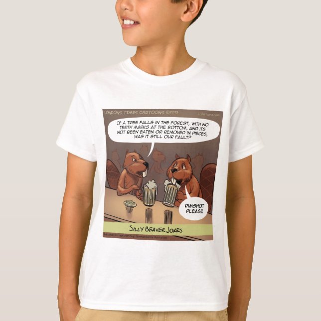 Alberner Biber Jokes Funny Cartoon T-Shirt (Vorderseite)