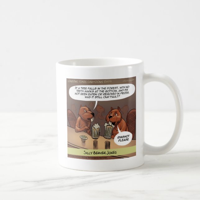 Alberner Biber Jokes Funny Cartoon Tasse (Rechts)
