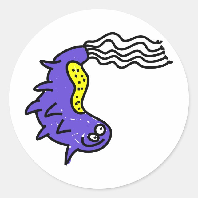 Alberner Cartoon Germ Runder Aufkleber (Vorderseite)