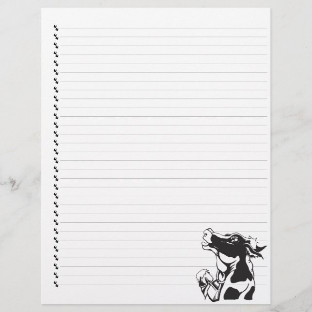 Alberner Cartoon Milchkuh Lined Pet Letterhead (Vorderseite)