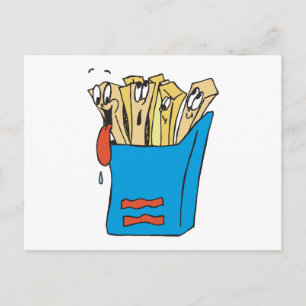 alberner Cartoon Pommes frites Postkarte