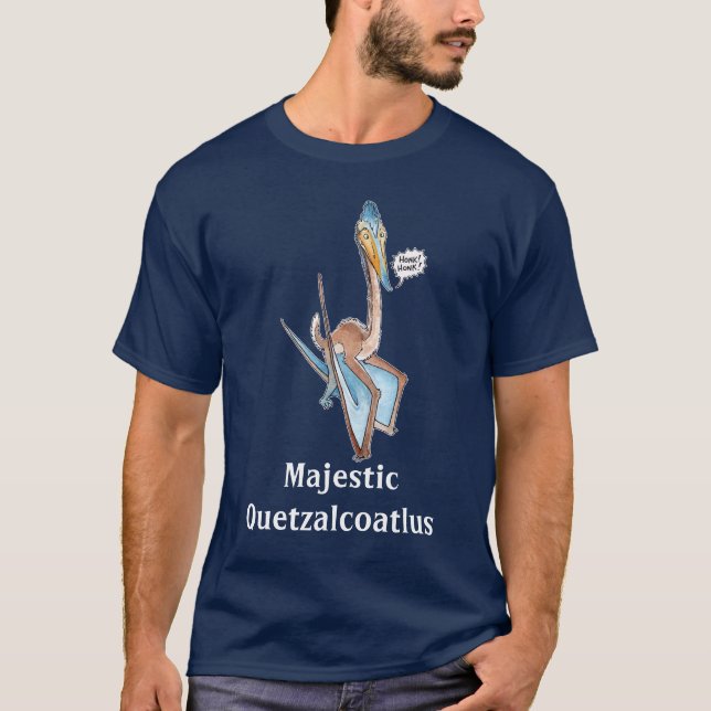 Alberner Cartoon Quetzalcoatlus Pterosaur T-Shirt (Vorderseite)