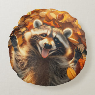 Alberner Fall Raccoon Rundes Kissen