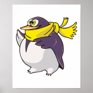 alberner Fett-Pinguin mit Schal Poster
