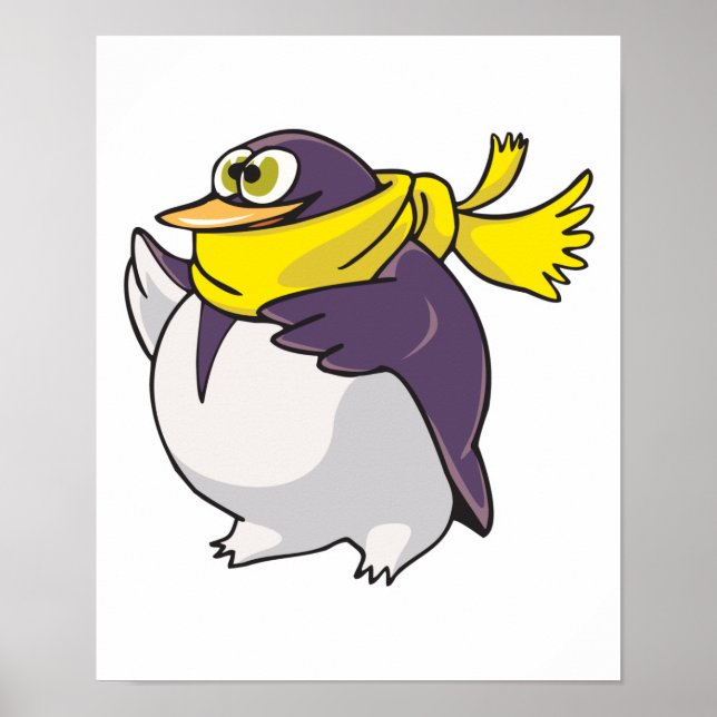 alberner Fett-Pinguin mit Schal Poster (Vorne)