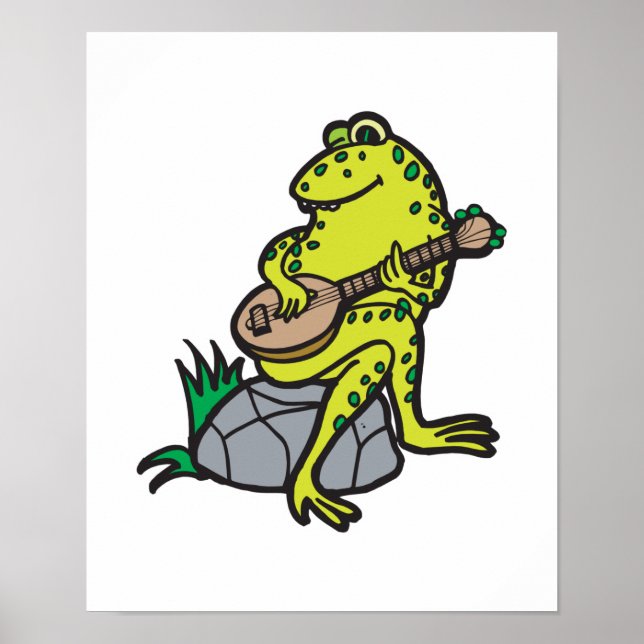 alberner Frosch Gitarre spielen Poster (Vorne)