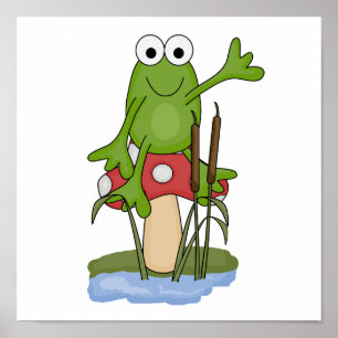 alberner Frosch im Pilz Poster