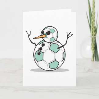 alberner Fußballschneemann Feiertagskarte